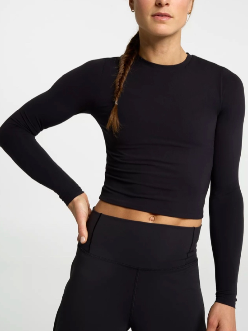NWT CALIA Black Inspire Long-Sleeve Crop Shirt (Size S)